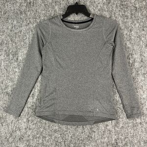 Danskin Now Shirt Womens‎ S Gray Thumbhole Workout Stretch Training Chevron Yoga